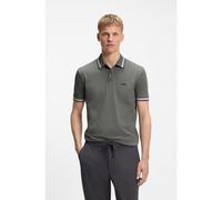 BOSS Polo de piqué de algodón con detalles de logo - StylePaddy, 50469055 Gris XXXL