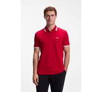 BOSS Polo de piqué de algodón con detalles de logo - StylePaddy, 50469055 Rojo M