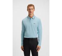 BOSS Polo de piqué de algodón con logo en contraste - StylePlisy, 50536609 Celeste 5XL