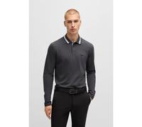 BOSS Polo de piqué de algodón con logo en contraste - StylePlisy, 50536609 Gris oscuro S