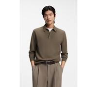 BOSS Polo de punto con diferentes estructuras en mezcla de lana - StyleH-Hincognito_IN, 50564604 Marrón XL