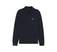 BOSS Polo de punto de algodón elástico para equitación con aplique de logo - StyleLUIS POLO SWEATER, B7M1201 Azul oscuro XS