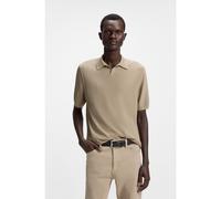 BOSS Polo de punto de lana merina con elástico natural - StyleL-Immago, 50543220 Marrón claro M