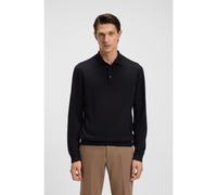 BOSS Polo de punto de lana, seda y cashmere - StyleL-Ovio, 50544809 Azul oscuro M