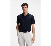 BOSS Polo en jacquard de algodón con cuello abierto - StyleC-Ponti 118, 50565176 Azul oscuro XXL