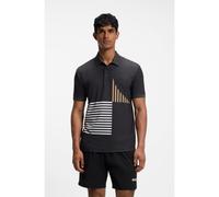BOSS Polo Paddy Active de punto elástico con estampado digital - StylePaddy Striped C1, 50539506 Negro XXL