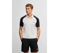 BOSS Polo Paddy activo con bloques de color y apliques de malla - StylePaddy TOC Pique, 50540886 Blanco / Negro XXL