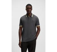 BOSS Polo Paddy de piqué de algodón con logo en el reverso del cuello - StylePaddy, 50469055 Gris oscuro L