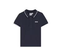 BOSS Polo para niños de piqué de algodón con logo estampado - StyleJ05P13/10P02A, J05P13 Azul oscuro 86