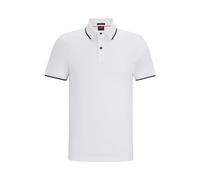 BOSS Polo Passertip Slim Fit para Hombre de piqué de algodón elástico Lavado, White100, L