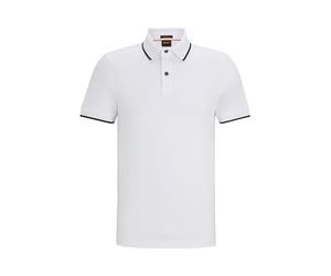Boss Polo Passertip Slim Fit para Hombre de piqué de algodón elástico Lavado, White100, M