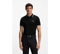BOSS Polo slim fit con detalles de rayas en contraste - StylePaul, 50506193 Negro XXXL