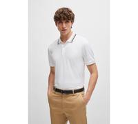 BOSS Polo slim fit de algodón con cuello a rayas - StylePenrose 38, 50469360 Blanco 5XL