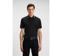 BOSS Polo slim fit de algodón con cuello a rayas - StylePenrose 38, 50469360 Negro 6XL