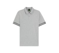 BOSS Polo slim fit de algodón con puños a rayas - StylePolo Zone, 50544448 Gris claro L