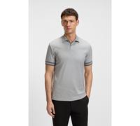BOSS Polo slim fit de algodón con puños a rayas - StylePolo Zone, 50544448 Gris claro XL