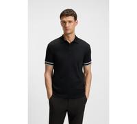 BOSS Polo slim fit de algodón con puños a rayas - StylePolo Zone, 50544448 Negro L