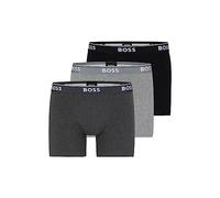 BOSS Power 3-Pack Bold Logo Boxer Briefs Ropa Interior de Hombres, Gris/Antracita/Negro, XL (Pack de 3)