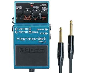 Boss PS-6 Harmonist Pitch-Shifter - Dispositivo de efectos de pedal y cable jack keepdrum