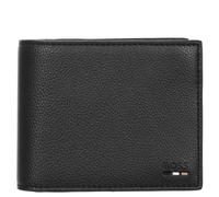 BOSS Cartera de tres pliegues en piel sintética granulada con ribete con raya de la marca - StyleRay_Trifold N., 50536503 Negro pcs.
