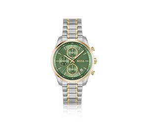 BOSS Reloj a dos tonos GRAND TOUR LADIES con esfera verde y pulsera de cinco eslabones - StyleGRAND TOUR LADIES, HB1502766 Plata pcs.