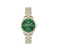 BOSS Reloj Analógico de Cuarzo Multifunción para Mujer Colección Sage Sport con Correa de Acero Inoxidable Bicolor, 1502806, Verde