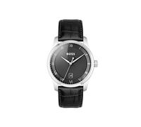 Boss Reloj Analógico de Cuarzo para Hombre Colección Principle con Correa de Cuero o de Acero Inoxidable, Disponible en Negro, Marrón, Azul, Verde o Gris