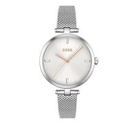 BOSS Reloj Analógico de Cuarzo para Mujer Colección Majesty con Correa de Malla de Acero Inoxidable Plateada - 1502653