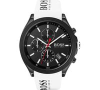 BOSS Reloj Cronógrafo de Cuarzo para Hombre 44 mm Colección VELOCITY con Correa de Silicona, Función de Fecha, 3 Subesferas, Resistencia al Agua 5ATM