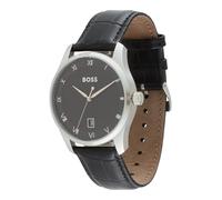 BOSS Reloj con Movimiento de Cuarzo de Tres Manecillas para Hombre Colección Principle con Correa de Cuero Negro - 1514122