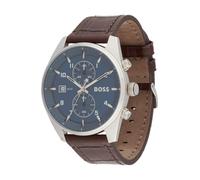 BOSS Reloj analógico 'SKYTRAVELLER' zafiro / marrón / plata One Size zafiro / marrón / plata