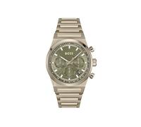 BOSS Reloj Cronógrafo de Cuarzo para Hombre Colección Candor Chrono con Correa de Acero Inoxidable Oro Beige, 1514222, Verde (Military Green)