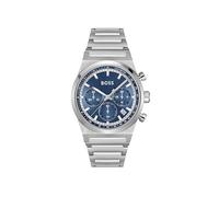 BOSS Reloj Cronógrafo de Cuarzo para Hombre Colección Candor Chrono con Correa de Acero Inoxidable Plateada, 1514250, Azul (Dark Blue)