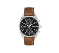 BOSS Reloj Cronógrafo de Cuarzo para Hombre Colección SKYTRAVELLER con Correa de Cuero Marrón - 1514161