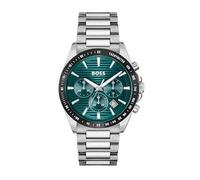 BOSS Reloj Cronógrafo de Cuarzo para Hombre Colección Strike Chrono con Correa de Acero Inoxidable - 1514241, Silver & Turquoise