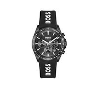 BOSS Reloj cronógrafo de Cuarzo Strike Chrono para Hombre, colección LE con Correa de Silicona Negra, 1514289