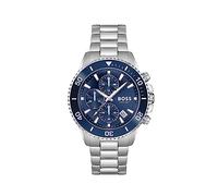 BOSS Reloj Cronógrafo para Hombre 45mm de Cuarzo Colección Admiral con Pulsera de Acero Inoxidable, Silicona o Tejido con Plástico del Océano, Función de Fecha y 3 Subesferas