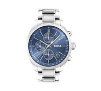 BOSS Reloj de Cuarzo cronógrafo para Hombre Grand Prix Collection con Correa de Cuero o Brazalete de Acero Inoxidable