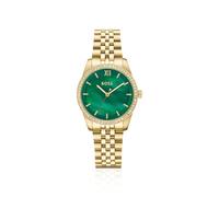 BOSS Reloj elegante con esfera verde y bisel con cristales engastados - StyleGRACEFUL, 58858263 Tono dorado pcs.