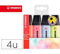 Boss Rotulador Fluorescente 70 Pastel Estuche De 4 Unidades Nuevos Colores 2021 Surtidos - STABILO