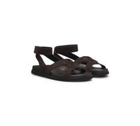 BOSS Sandalias de ante con monograma Double B - StyleFreyah_Sandal_SDBBHF, 50563358 Marrón oscuro 42