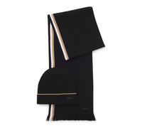 BOSS Set de regalo con gorro y bufanda con detalles de rayas - StyleHenzo_SET, 50551072 Negro pcs.