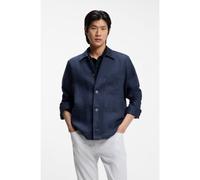 BOSS Sobrecamisa relaxed fit en sarga de lino fabricada en Italia - StyleH-CAI-K-3P-262, 50561615 Azul oscuro XXL
