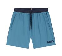 BOSS Bañador tipo shorts con logo y ribetes en contraste - StyleStarfish, 50514429 Turquesa S
