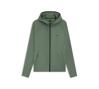 BOSS Sudadera con capucha y cremallera con elástico activo y control de la humedad - StyleSicon Active, 50531224 Verde XXL
