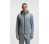 BOSS Sudadera con capucha y cremallera con elástico activo y control de la humedad - StyleSicon Active, 50531224 Gris XXL