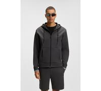 BOSS Sudadera con capucha y cremallera de algodón con detalles de rayas - StyleFZ Hoodie Zone, 50542974 Gris oscuro L