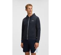 BOSS Sudadera con capucha y cremallera de felpa de algodón con detalles en contraste - StyleAuthentic Jacket H, 50545573 Azul oscuro L