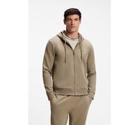 BOSS Sudadera con capucha y cremallera en algodón elástico con detalle de logo - StyleSaggy, 50555495 Marrón claro S