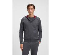BOSS Sudadera con capucha y cremallera en algodón elástico con ribetes en contraste - StyleMix&Match Jacket H, 50515313 Gris oscuro M